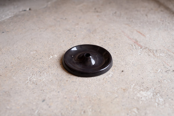 Festive Ceramic Candle Holder, Slack Blate Glossy