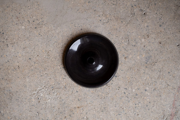 Festive Ceramic Candle Holder, Slack Blate Glossy