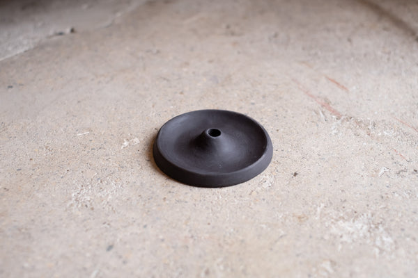 Festive Ceramic Candle Hold, Slate Black Matte