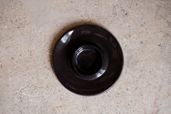 Wide Taper Ceramic Candle Holder, Slate Black Glossy