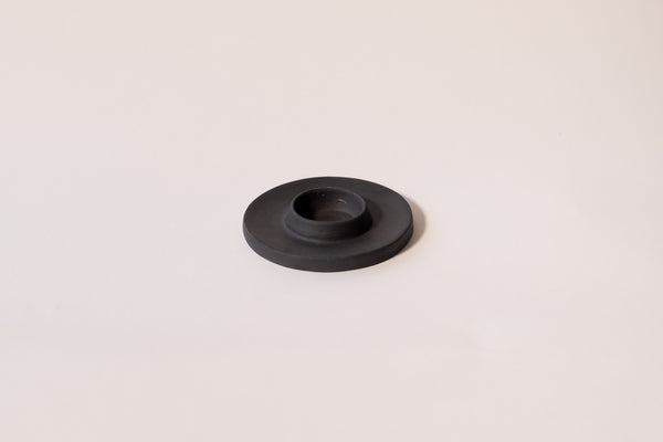 Wide Taper Ceramic Candle Holder, Slate Black Matte