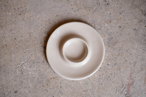 Wide Taper Ceramic Candle Holder, Cream White Matte